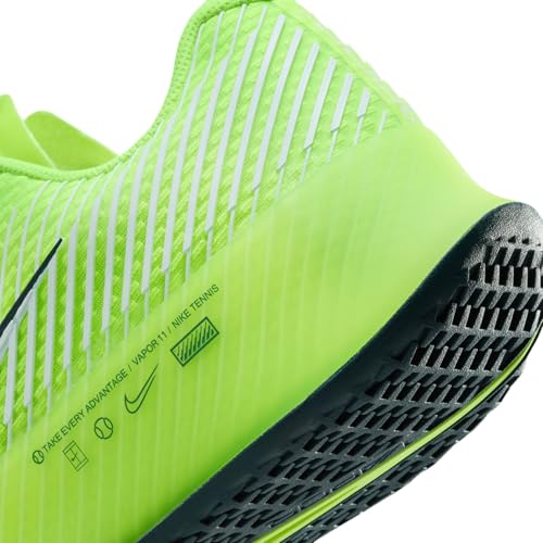 Nike Men's M Zoom Vapor 11 Hc Tennis Shoes, Volt White Armory Navy, 10.5