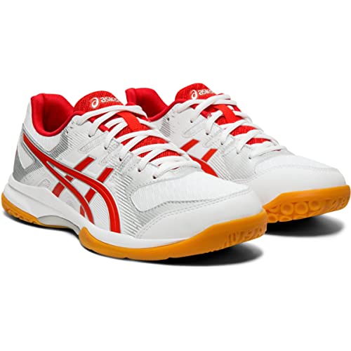 ASICS Gel-Rocket 9 Women's Volleyball Shoes, White/Classic Red, 11 M US