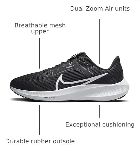 Nike Women's Air Zoom Pegasus 39 Sneaker, Black White Anthracite, 8 US