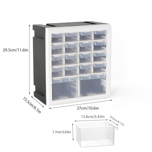 Gonice 18 Drawer Plastic Screw Storage Organizer, Tool Storage Box for Screws, Nuts and Small Parts