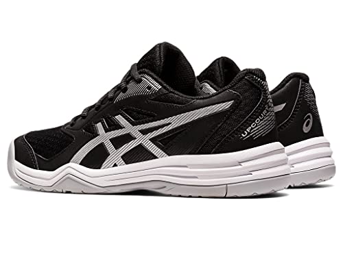 ASICS Women's Upcourt 5 Volleyball Shoes, 9, Black/Pure Silver