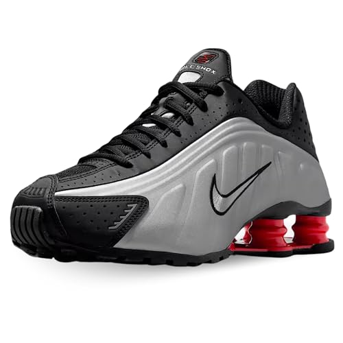 Nike Shox R4 Women's Shoes (Black/Light Crimson/Metallic Silver) Size 7.5