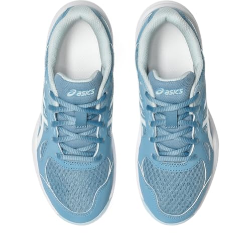 ASICS Kid's Upcourt 6 Grade School Volleyball Shoes, 5.5, SABA Blue/White