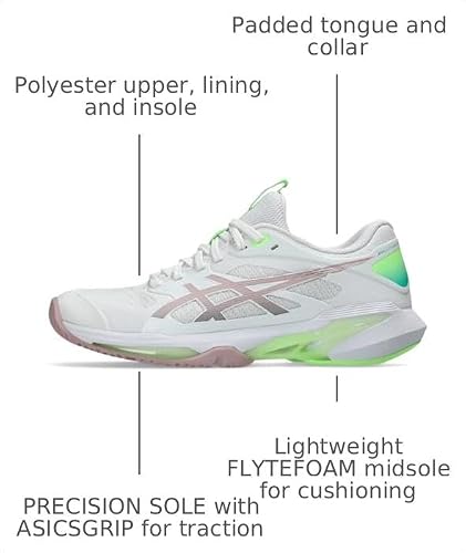 ASICS Women's Solution Speed FlyteFoam 4 Clay Tennis Shoes, 9, White/MORGANITE