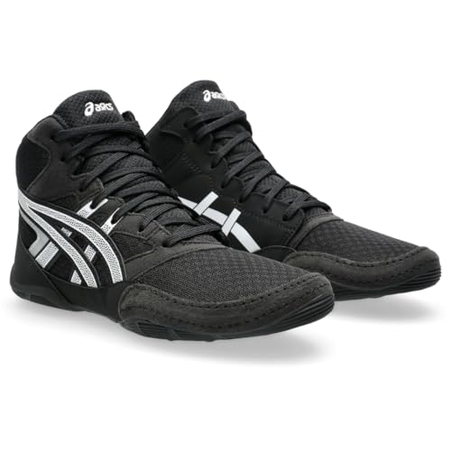 ASICS Kid's Snapdown 4 Grade School Wrestling Shoes, 4, Black/White