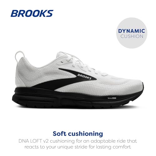 Brooks Men’s Trace 4 Neutral Running Shoe - Bright White/Oyster/Black - 10.5 Medium