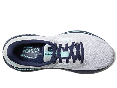 Brooks Women's Adrenaline GTS 22 Supportive Running Shoe - Grey/Peacoat/Aruba - 11 Medium