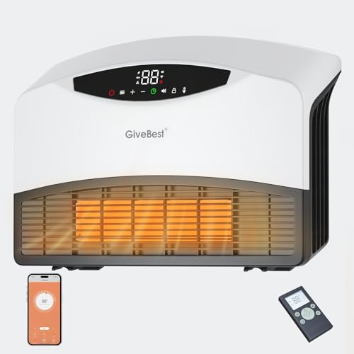 GiveBest Smart Wall Heater, 1500W Electric PTC Space Heaters for Indoor Use