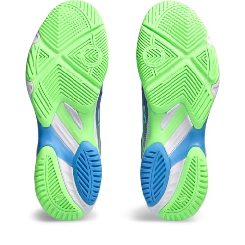 ASICS Men's Netburner Ballistic FlyteFoam Mid Top 3 Volleyball Shoe, 8, Denim Blue/Waterscape