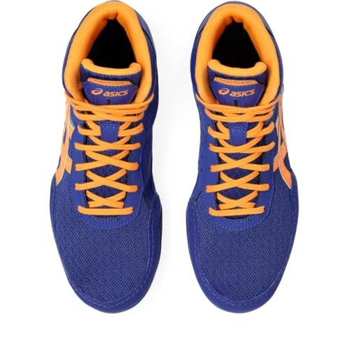 ASICS Kid's Matflex 7 Grade School Wrestling Shoes, 1, Dark Cobalt/Orange POP