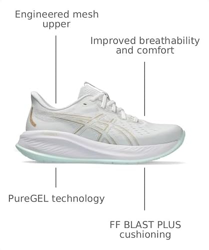 ASICS Women's Gel-Cumulus 26 Running Shoe, 11, White/Pale Mint