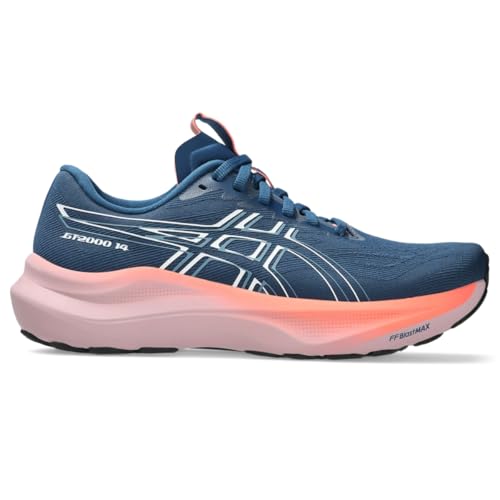 ASICS Women's GT-2000 14 Running Shoes, 9.5, Twilight Blue/White