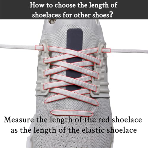 Endoto 2 Pairs Elastic Shoelaces for ON Cloud 5 & 6 No Tie Replacements Shoes Laces Stretchy Bungee Running Training(Color:White,Size:26Inch)