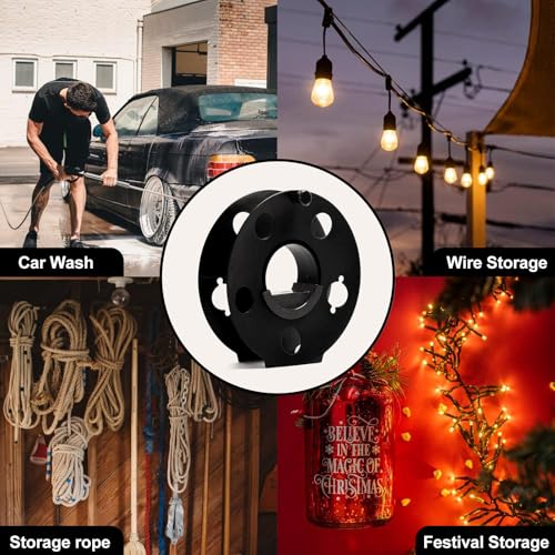 GarfatolRv Cord Storage Reel Easy to Use with Center Rotating Handle 100 Feet (Black)