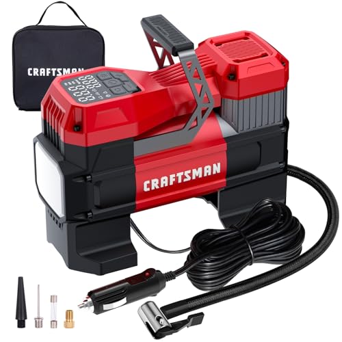 CRAFTSMAN Portable 12V Tire Inflator with Digital Gauge & Auto Shut-Off