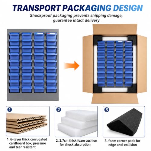 40 Drawers Bolt and Nut Tool Storage Cabinet with 200 Dividers & 80 Label Slots, Heavy-Duty Alloy Steel Parts Cabinet, ABS Drawers Bolt Bins Organizer for Hardware, Screws, in Workshop
