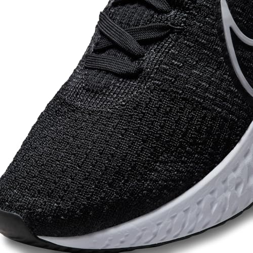 Nike Men's React Infinity Run Flyknit 3Sneaker, Black White, 10.5 US