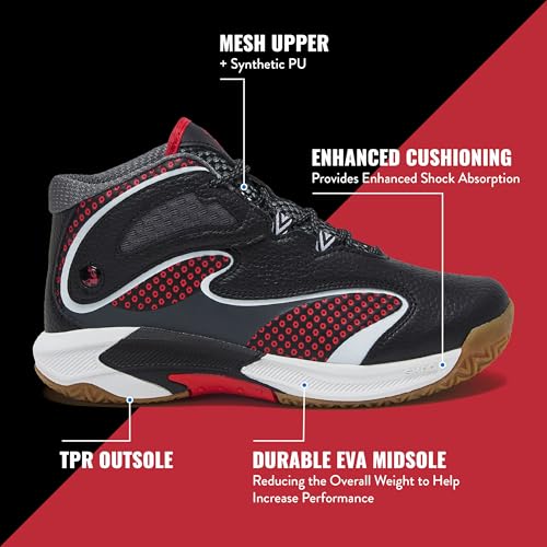 SHAQ Notix 2.0 Kids Basketball Shoes for Boys and Girls, High Top Youth Boys Sneakers Size 11-7 Little or Big Kid - Black/White, 3 Little Kid
