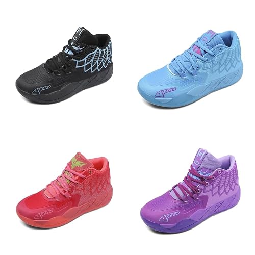 IGZBIBG Men's Knitted Mesh Breathable Mid-Top Basketball Shoes with Round Toe, Non-Slip and Lightweight Lace-Up Casual Sports Shoes Suitable for Walking, Running and Daily Travel (8.5,Two-Color)