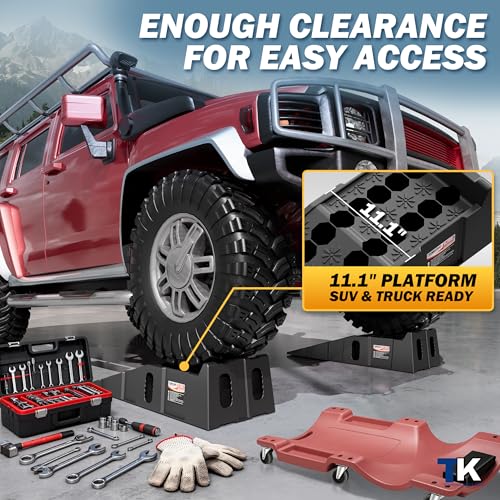 TOWKING 16000lb Car Ramps for Oil Changes,11.1" Max Wide Path for SUV&Truck
