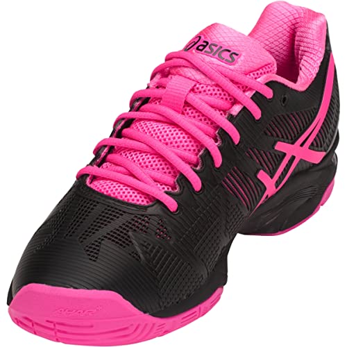 ASICS Womens Gel-Solution Speed 3 Sneaker, Black/Hot Pink/Silver, Size 8
