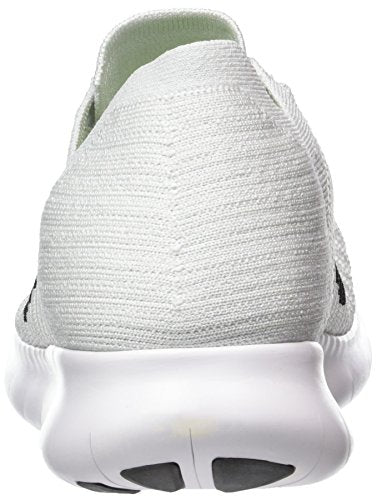 NIKE Men's Free Rn Flyknit Running Shoe White/Black-Pure Platinum 7.5 D(M) US