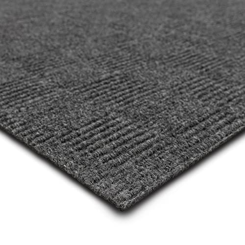 Mohawk Home 24" x 24" Indoor/Outdoor 0.25" Pile Height, Peel and Stick Carpet Tile, Grey Polyester, (15 Tiles) (60 sqft/Box)