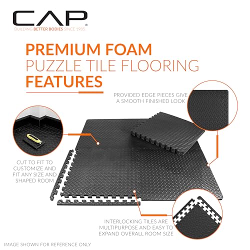 Cap Cap Puzzle Exercise Mat 24" x 24" x 1/2", 6 Pieces