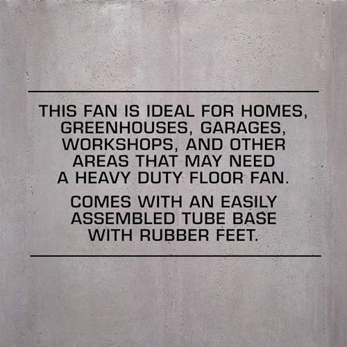 Hurricane Pro High Velocity Metal Blade Floor Fan, 3 Speeds, Black, 20in
