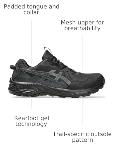 ASICS Women's Gel-Venture 10 Running Shoes, 7.5, Black/Graphite Grey