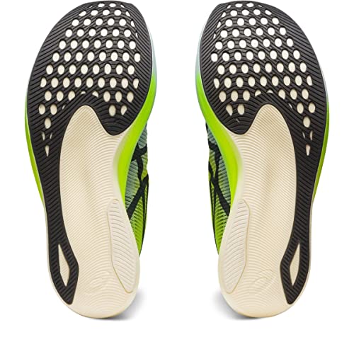 ASICS Unisex METASPEED Edge+ Running Shoes, 10M / 11.5W, Sky/Hazard Green