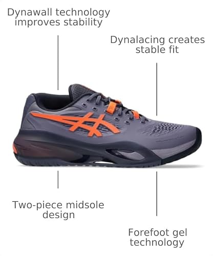 ASICS Men's Gel-Resolution X Tennis Shoes, 7, Greyish Purple/NOVA Orange