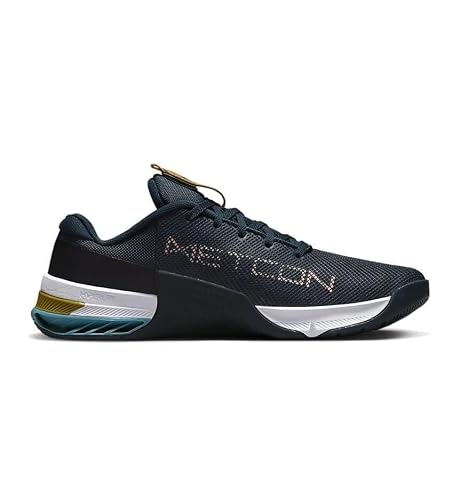 NIKE Metcon 8 Men's Trainers Gym Fitness Workout Shoes, Armory Navy Obsidian Cerulean Arctic Orange, 9