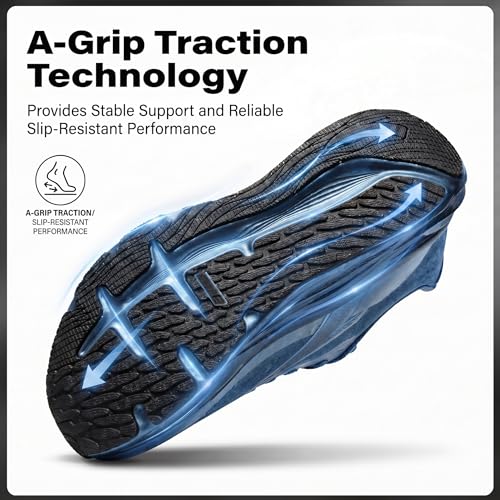 ANTA Men’s PG7 Running Shoes Cushioning Comfortable Breathable Athletic Workout Gym Cross Trainer Sports Sneakers, Gray/Navy Blue, 10