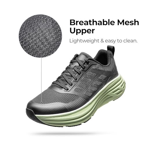 NORTIV 8 Men's Walking Running Tennis Cushioning Shoes ActiveFloat Non Slip Athletic Gym Workout Jogging Comfortable Sneakers,Size 11,Black/Green,SNWS245M