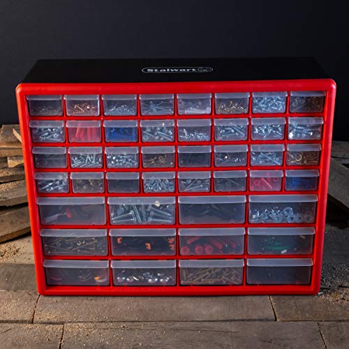 Storage Drawers-44 Compartment Organizer Desktop or Wall Mountable Container for Hardware, Parts, Craft Supplies, Beads, Jewelry, and More by Stalwart