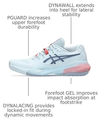 ASICS Women's Gel-Resolution X Tennis Shoes, 9, Sky/Grey Blue