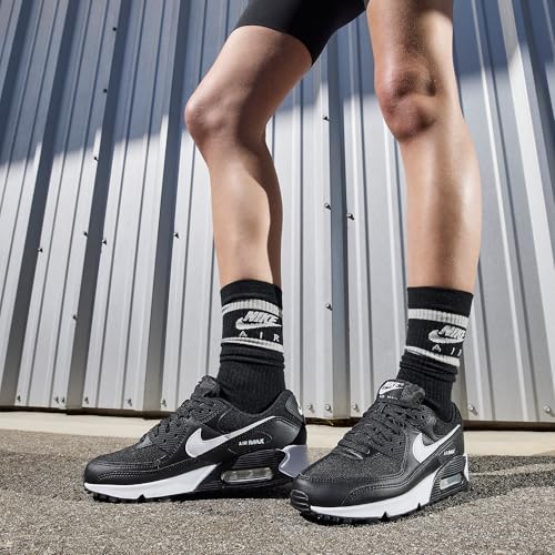 Nike WMNS Air MAX 90, Women's Sneaker, Black White Black, 38 EU