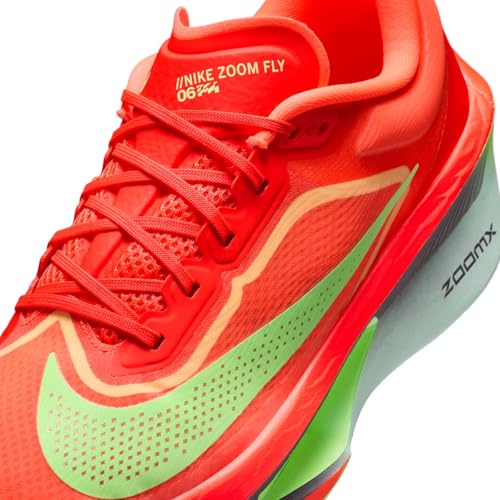 Nike Zoom Fly 6 Men's Road Racing Shoes (Bright Crimson/Lime Blast/Mint Foam/Cave Purple) Size 7.5