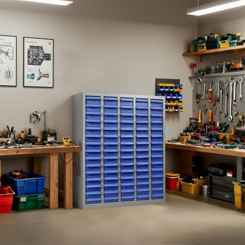 75 Drawers Parts Cabinet for Nuts, Bolts, Screws, Nut and Bolt Organizer with ABS Material Drawer, Bolt Bin Tool Storage Cabinet in Workshop, Garage, Office (75 Drawers)