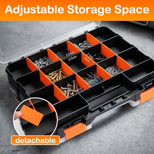 NOEAIKE Double Side Small Parts Organizer Hardware Storage for Screws Nuts