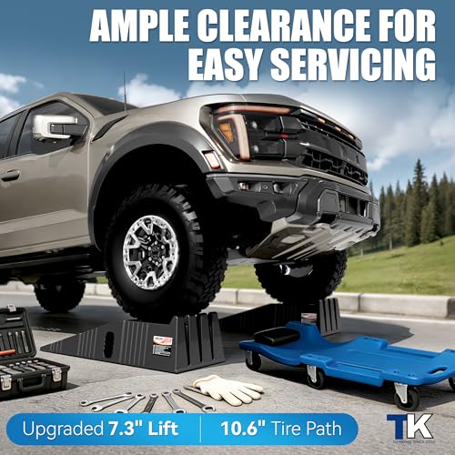 TOWKING 16000lb Stackable Heavy Duty Car Ramps for Oil Change,Save 50%Space