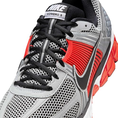 Nike Zoom Vomero 5 Men's Shoes (FJ4151-005, Metallic Silver/Flat Silver/Light Crimson/Black) Size 10