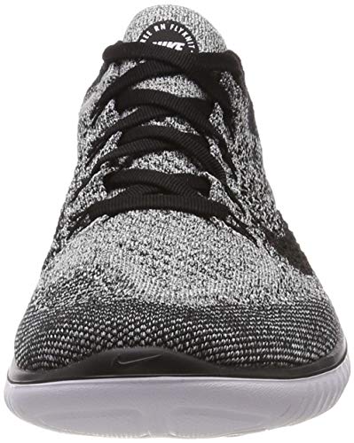 Nike Men's Free Run Flyknit 2018 Running Shoes, White White Black 101, 40 EU