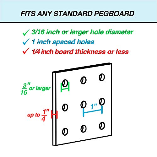 RightArrange Pegboard Basket Size M, Black - Hooks to Any Peg Board - Square Style Wire Shelf Baskets - Organize Tools, Workbench, Accessories, Garage Storage - Wall Organizer Attachments