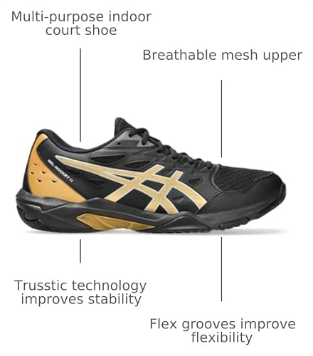 ASICS Men's Gel-Rocket 11 Indoor Sport Shoes, 12, Black/Piedmont Grey