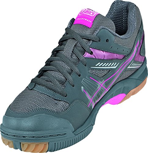 ASICS Women's Gel 1150V Volley Ball Shoe,Smoke/Knock Out Pink/Silver,9 M US