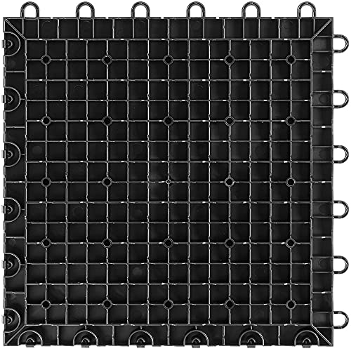 Speedway Garage Floor Diamond Tile, 12 x 12 x 0.5 in, Black, 50-Piece Set