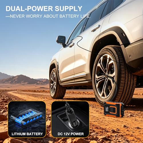 Tire Inflator Portable Air Compressor Cordless Air pump for Car Tires