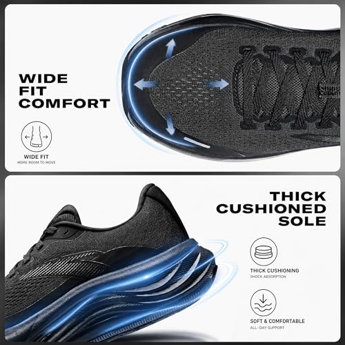 ANTA Men’s PG7 Running Shoes Cushioning Comfortable Breathable Athletic Workout Gym Cross Trainer Sports Sneakers, Black, 10